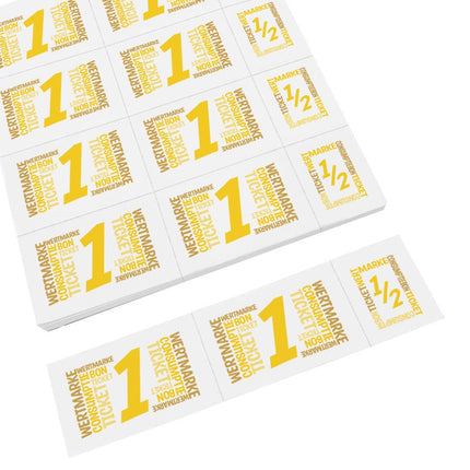 Wertmarken Karte mit 10 Wert-Einheiten, farbiger Druck - 50 Karten