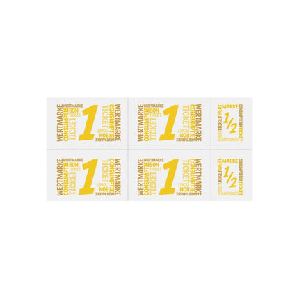 Wertmarken Karte mit 5 Wert-Einheiten, farbiger Druck - 50 Karten