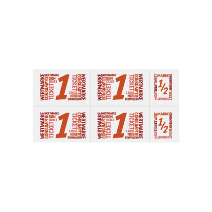 Wertmarken Karte mit 5 Wert-Einheiten, farbiger Druck - 50 Karten