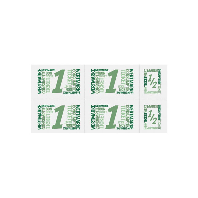 Wertmarken Karte mit 5 Wert-Einheiten, farbiger Druck - 50 Karten