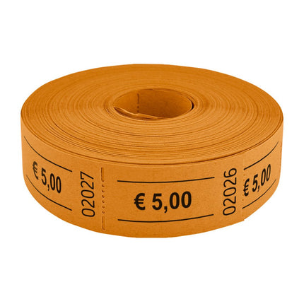 Wertmarken Rolle 5 Euro- 1000 Abrisse