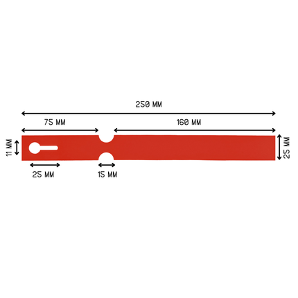 Schlaufenetiketten TT-Drucker 150µ, 160x17 mm, Rot - 4000 Stück