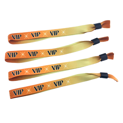 Einlassband Textil 'VIP' in Gold – pro 100 Stück