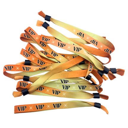 Einlassband Textil 'VIP' in Gold – pro 100 Stück