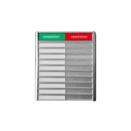 Anwesenheitstafel Business, An-/Abwesend - 10 Personen