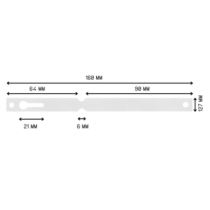 Schlaufenetiketten Tyvek  160x12,7 mm - 1000 Stück