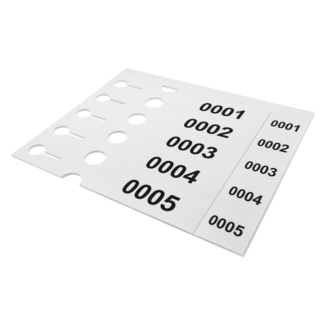 Schlaufenetiketten nummeriert mit Abrißstreifen 250x38 mm - 200 Stück
