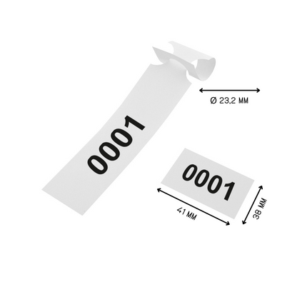 Schlaufenetiketten nummeriert mit Abrißstreifen 250x38 mm - 200 Stück