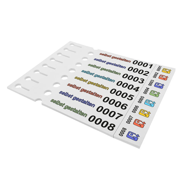 Schlaufenetiketten nummeriert und selbst gestalten 250x25 mm - 200 Stück