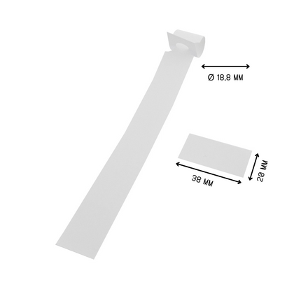Schlaufenetiketten mit Abrißstreifen 250x20 mm - 200 Stück
