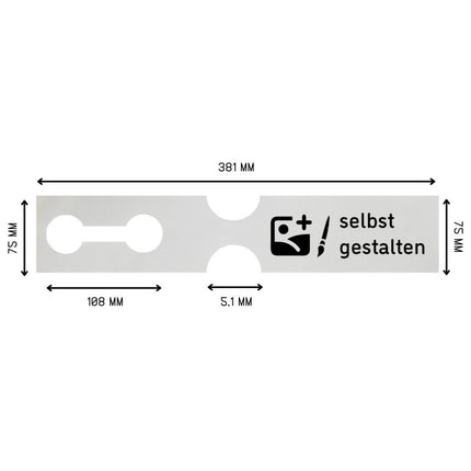 Schlaufenetiketten selbst gestalten 381x75 mm - 100 Stück
