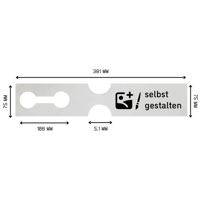 Schlaufenetiketten selbst gestalten 381x75 mm - 100 Stück