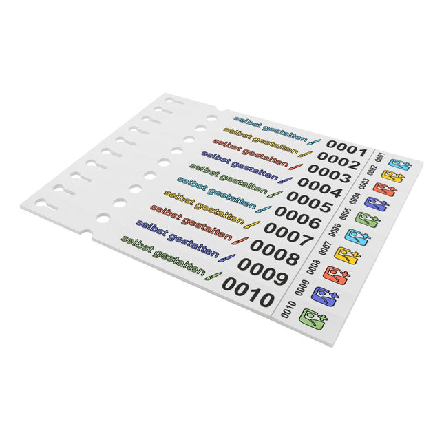 Schlaufenetiketten nummeriert und selbst gestalten 250x20 mm - 200 Stück