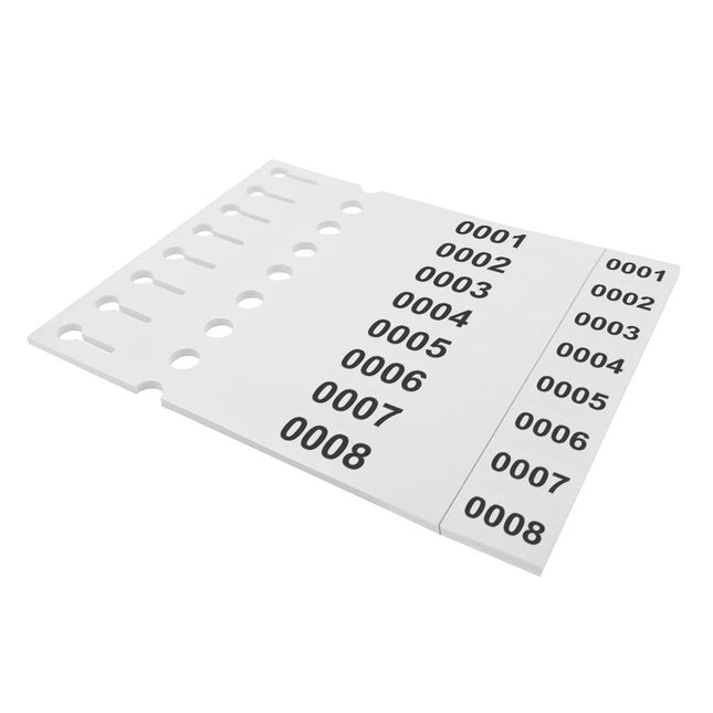 Schlaufenetiketten nummeriert mit Abrißstreifen 250x25 mm - 200 Stück