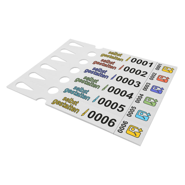 Schlaufenetiketten nummeriert und selbst gestalten 250x33 mm - 200 Stück