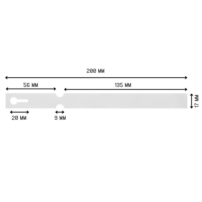 Schlaufenetiketten TT-Drucker 150µ, 200x17 mm - 3000 Stück