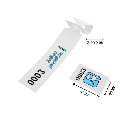 Schlaufenetiketten nummeriert und selbst gestalten 250x38 mm - 200 Stück