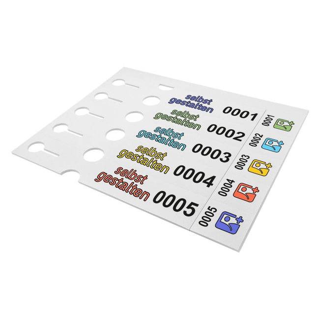 Schlaufenetiketten nummeriert und selbst gestalten 250x38 mm - 200 Stück