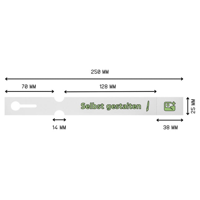Schlaufenetiketten selbst gestalten mit Abreißstreifen 250x25 mm - 200 Stück