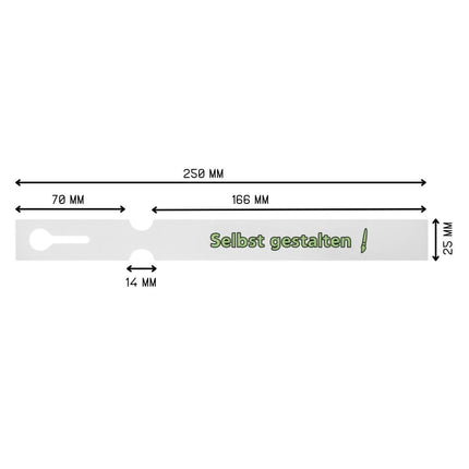 Schlaufenetiketten selbst gestalten 250x25 mm - 200 Stück