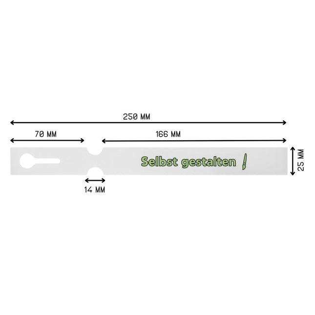 Schlaufenetiketten selbst gestalten 250x25 mm - 200 Stück