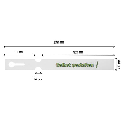 Schlaufenetiketten selbst gestalten 210x25 mm - 198 Stück