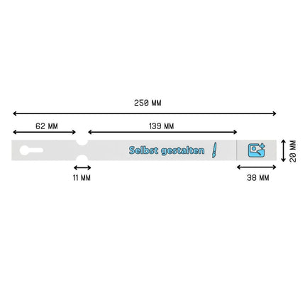 Schlaufenetiketten selbst gestalten 250x20 mm - 200 Stück