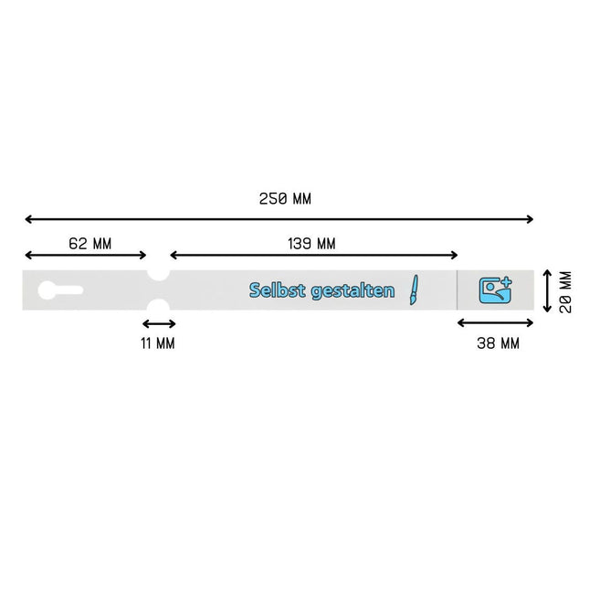 Schlaufenetiketten selbst gestalten 250x20 mm - 200 Stück