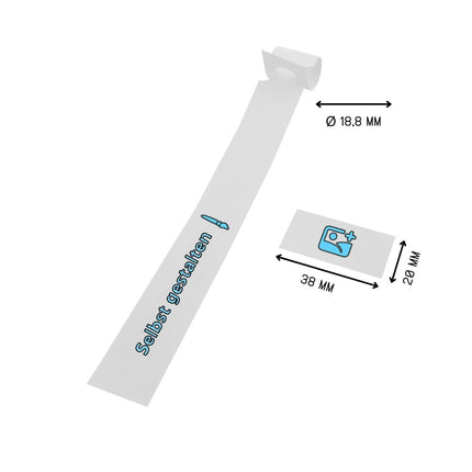 Schlaufenetiketten selbst gestalten 250x20 mm - 200 Stück