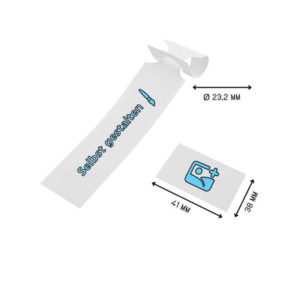 Schlaufenetiketten selbst gestalten mit Abreißstreifen 250x38 mm - 200 Stück