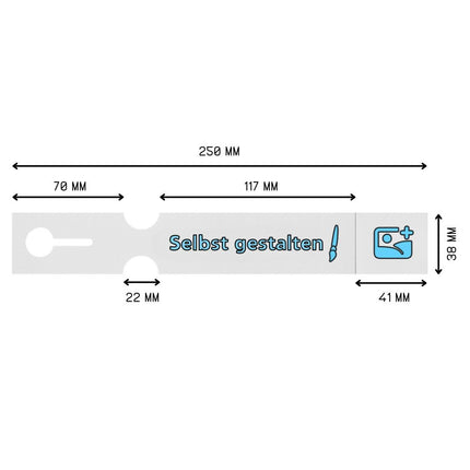 Schlaufenetiketten selbst gestalten mit Abreißstreifen 250x38 mm - 200 Stück