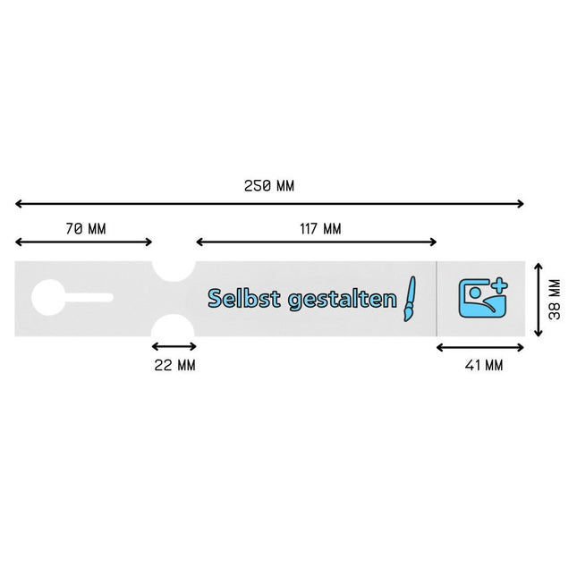 Schlaufenetiketten selbst gestalten mit Abreißstreifen 250x38 mm - 200 Stück