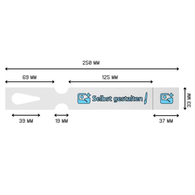 Schlaufenetiketten selbst gestalten mit Abreißstreifen 250x33 mm - 198 Stück