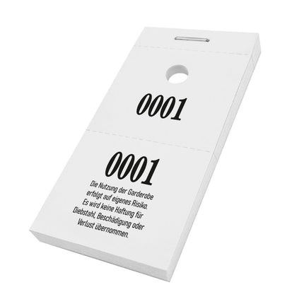 Garderobenummern mit Haftungsausschluss - 1000 Abrisse