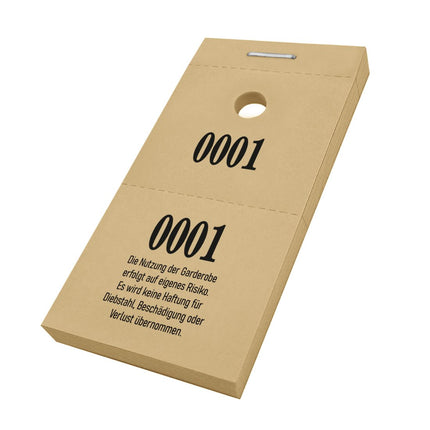 Garderobenummern mit Haftungsausschluss - 1000 Abrisse