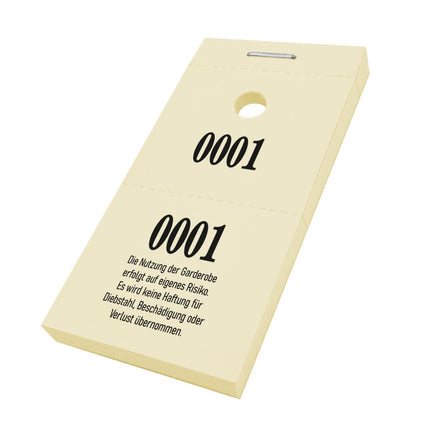 Garderobenummern mit Haftungsausschluss - 1000 Abrisse