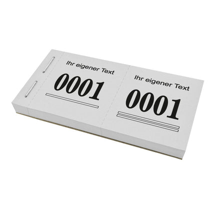 Garderobenummern 1 Zeile eigener Text - 1000 Abrisse