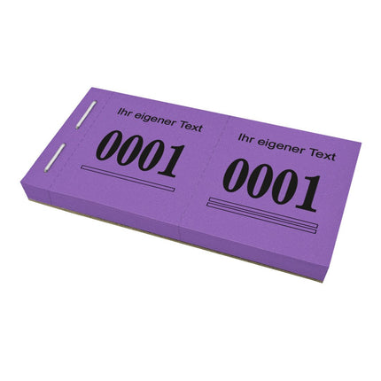 Garderobenummern 1 Zeile eigener Text - 1000 Abrisse