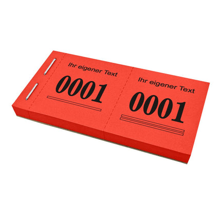 Garderobenummern 1 Zeile eigener Text - 1000 Abrisse