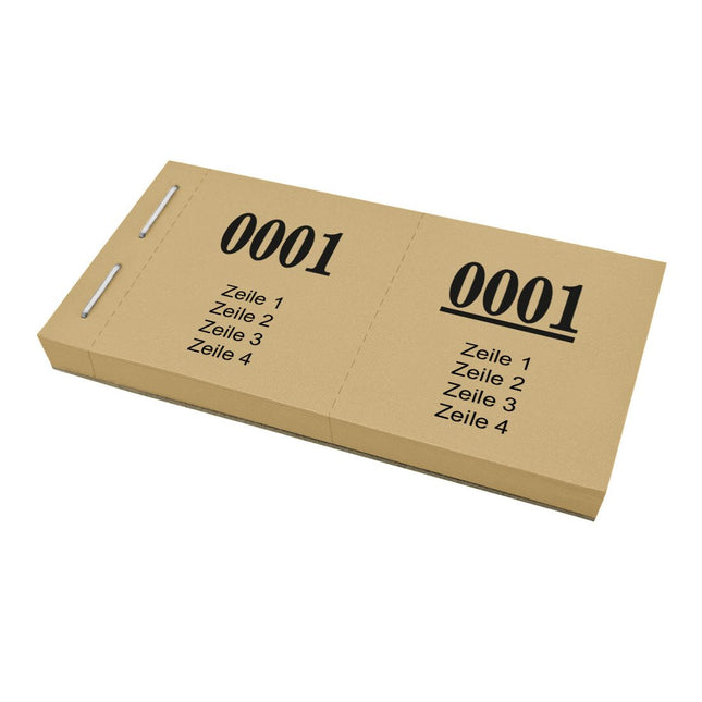 Garderobenummern 4 Zeilen eigener Text - 1000 Abrisse