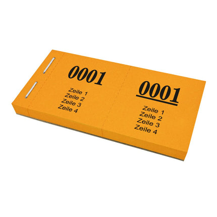 Garderobenummern 4 Zeilen eigener Text - 1000 Abrisse