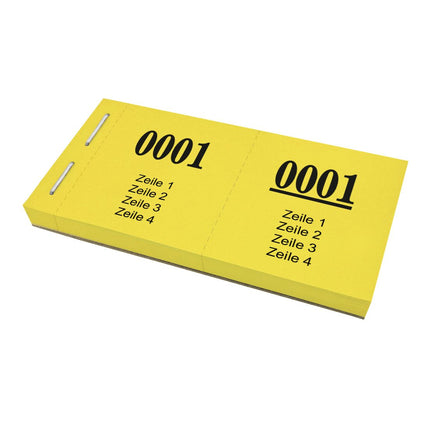 Garderobenummern 4 Zeilen eigener Text - 1000 Abrisse