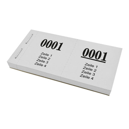 Garderobenummern 4 Zeilen eigener Text - 1000 Abrisse