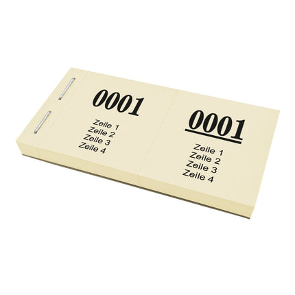 Garderobenummern 4 Zeilen eigener Text - 1000 Abrisse