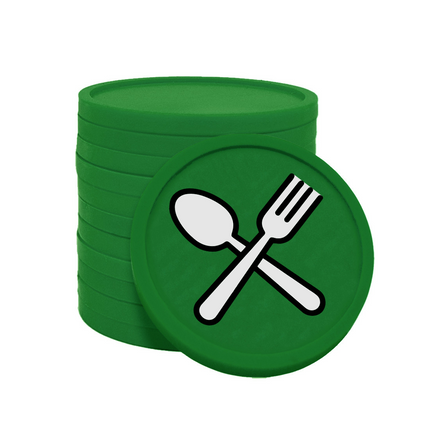 Wertmarken Chips Löffel & Gabel - 100 Stück