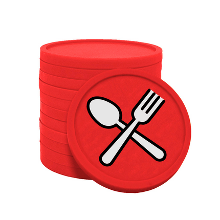 Wertmarken Chips Löffel & Gabel - 100 Stück