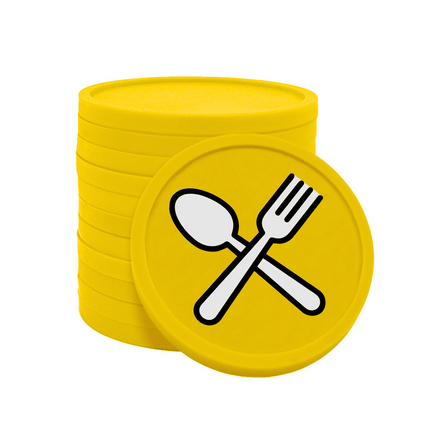 Wertmarken Chips Löffel & Gabel - 100 Stück