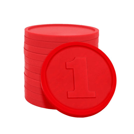 Wertmarken Chip Zahl 1 Prägung Ø29mm - 250 Stück