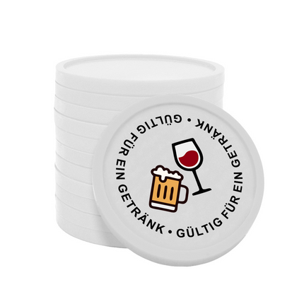 Wertmarken Chips Gültig für ein Getränk - 100 Stück