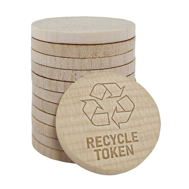 Holzmarken Gravur Ø29mm Recycle - 100 Stück